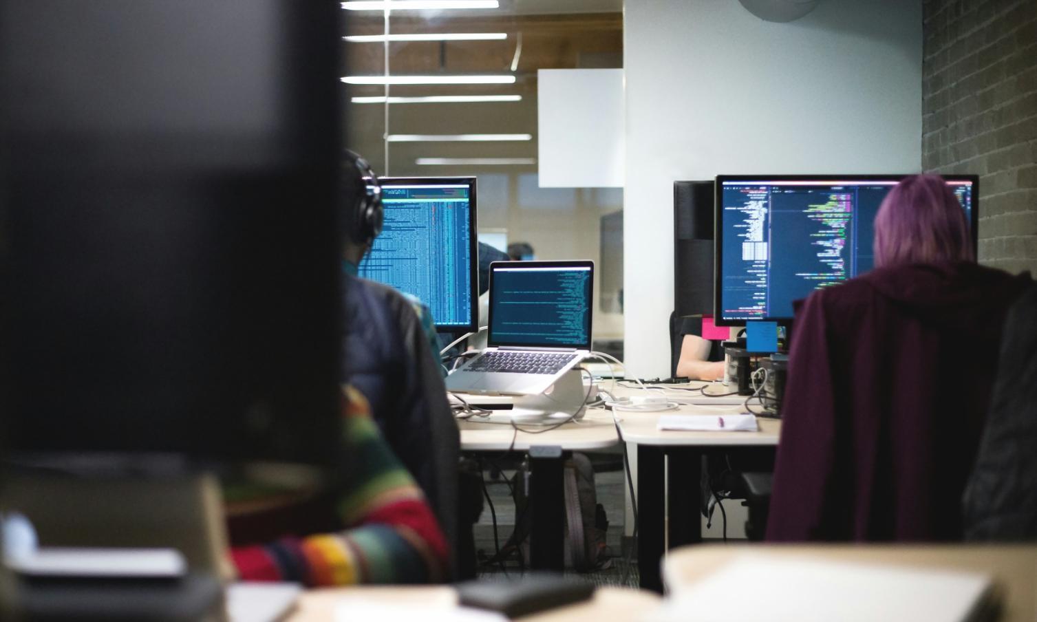 Professional software testing environment showing modern development workspace